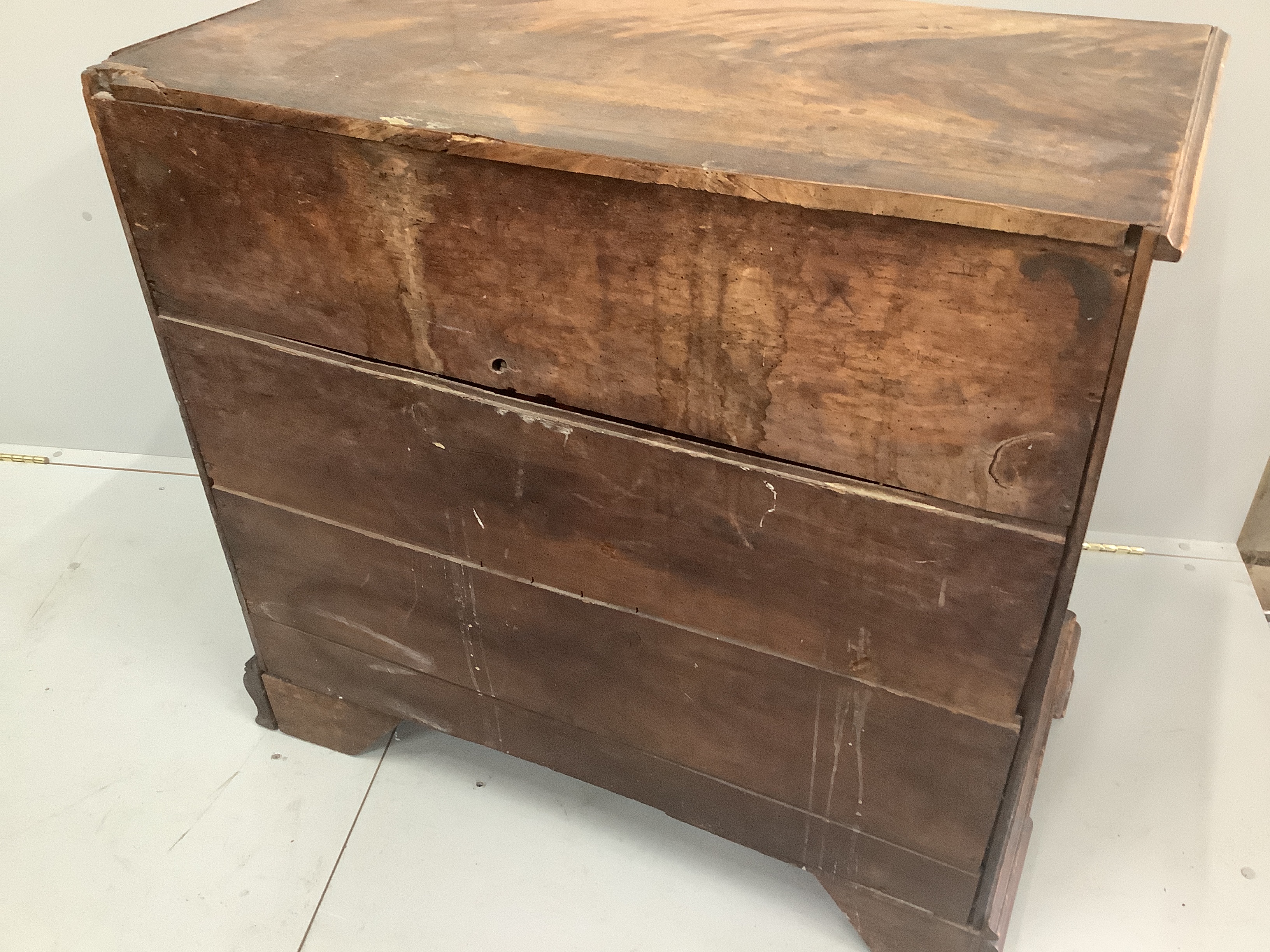 A George III mahogany four drawer chest fitted slide, width 96cm, depth 52cm, height 87cm